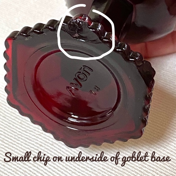 4 VINTAGE AVON 1876 RUBY RED CAPE COD COLLECTION SMALL WATER/WINE GOBLETS 4.5” H - Picture 8 of 14